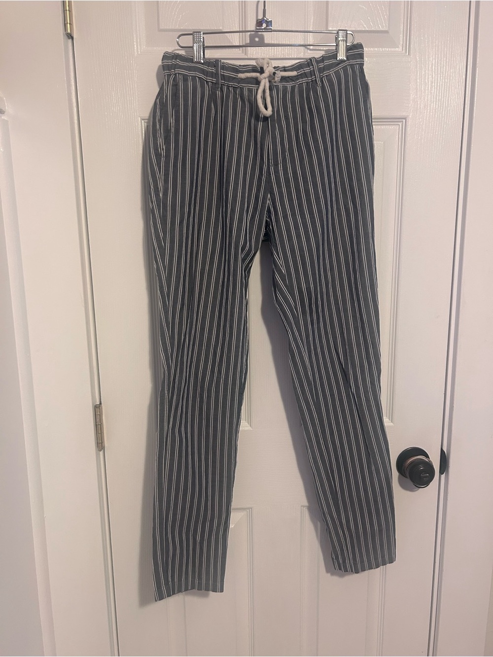 Scotch & Soda Gray Pinstripe Drawstring Pants